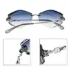 S33417 Gafas de Sol Irregulares Sin Marco Lentes Degradados Marco Delgado de Metal Gafas de Sol Anti-UV Gafas de Sol de Moda