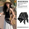 Pañuelo de Seda Retro Francés con Flor de Anacardo para la Cintura de Mujer, Bufanda Cuadrada Pequeña Nueva de Alta Gama 2025, Accesorios de Cinturón de Moda y Versátiles