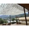 Cortinas de Teto Onduladas Coloridas da Moda Acionadas pelo Vento Cortinas de Exterior para Pátio Quebra-Sol Hospedaria Restaurante Ponto Cênico Cortinas de Tecido Decorativo Superior