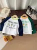 Camiseta Básica de Algodão para Meninos Outono Nova Camiseta de Manga Comprida Primavera e Outono Roupa Camiseta Infantil Jaqueta de Bebê Roupa de Outono