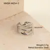 Anillo Abierto Multicapa de Acero Inoxidable Transfronterizo Estilo Europeo y Americano de Lujo Ligero con Patrón de Sol para Mujer, Diseño de Nicho Joyería de Alta Gama al por Mayor