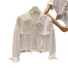 Nueva Chaqueta Ligera de Trabajo Casual Juvenil para Primavera y Otoño, Top Camisa Corta de Moda para Mujeres Petites