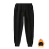 Pantalones de Chándal de Felpa de Algodón 420g Otoño e Invierno Sueltos con Puño Fruncido Patchwork Largos Casuales Versátiles Forrados de Felpa Pantalones Largos para Hombre