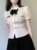 Traje Uniforme JK Estilo Academia Americana Deseo Puro Chica Picante Cintura Ceñida Tira Camisa Adelgazante Sentido del Diseño Nicho Camisa Blanca