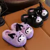 Chinelos de algodão infantis para outono e inverno, sapatos peludos caseiros internos de desenho animado para meninas, pantufas quentes de pelúcia para bebês meninos