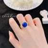 Familia de tarjetas con el mismo estilo de sentido de alta gama medieval color anillo de piedra preciosa Europa y Estados Unidos diseño de personalidad de oro de lujo ligero anillo retro para mujer