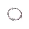 Pulseira com Fecho de Flor de Zircônia Gota d'Água Estilo Coreano Simples Fashion Minimalista Elegante Pulseira Joias de Luxo Leve de Alta Qualidade