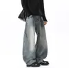 Jeans Vintage Lavados Estilo Americano con Bigotes de Gato para Hombre, Otoño/Invierno 2026, Pantalones Largos Holgados de Pierna Ancha con Caída