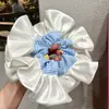 Chica de Deseo Puro Estilo Ballet Rayas Azules Encaje Crema Flor Grande Lazo para el Cabello Nicho de Gama Alta Fresco Ins Accesorio para el Cabello