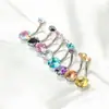 Venta Caliente Transfronteriza Moda Acero Inoxidable Redondo Clavo de Ombligo Anillo de Ombligo Circonita Tres Garras Perforación Joyería Corporal Fabricante