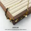 Collar Colgante Planeta con Cuentas de Piedra Ojo de Tigre Maillard de Nuevo Estilo en Tonos Tierra con una Cadena de Suéter de Nicho Vintage de Alta Gama