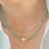 Collar de Perlas Imitación Turquesa, Cadena para Clavícula Versátil de Alto Nivel para Mujer, Accesorios en Capas, Joyería con Perlas de Nuevo Estilo Chino