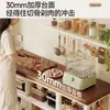 Estante de Almacenamiento de Cocina Multifuncional de Pie para Frutas y Verduras Estante de Almacenamiento para Microondas Mesa de Corte de Verduras de Múltiples Niveles para el Hogar Banco de Trabajo