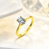 Anillo de Plata S925 Moissanita Heterosexual Forma de Huevo Anillo de Mujer Chapado Seiko 14K Transmisión en Vivo de Fábrica de Moissanita