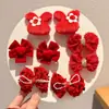Accesorios Rojos para el Cabello para Niñas durante el Año Nuevo Chino, Pinzas para el Cabello para Niños, Pinzas para Flequillo, Pasadores para Niñas Pequeñas, Pinzas para el Cabello de Año Nuevo para Bebés