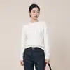 Suéter de Punto Minimalista para Viajes Diarios para Mujer Otoño Invierno Casual Capa Base Cuello Redondo Camiseta Base Suéter Cómodo Moldeador Versátil
