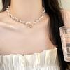 Collar de perlas y monedas para mujer, de verano, ligero, de lujo, de alta gama, elegante, con cadena de clavícula y accesorios para el cuello que combinan con todo.