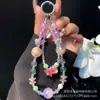 Cadena de Teléfono Móvil de Cuentas de Cristal Lujosa y de Gama Alta Correa de Muñeca Junta Cadena para Funda de Teléfono Móvil Llavero Colgante para Bolso