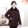 Madre de mediana edad Otoño Invierno Estilo Nuevo Chaqueta de Algodón Engrosada con Felpa Ropa Exterior Ropa para Mujeres de Mediana Edad y Mayores Chaqueta Acolchada de Algodón Cálida con Solapa Ropa de Algodón Mujer