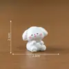 Paisaje en miniatura, adorable figurita de perrito blanco, adorable, decoración DIY para casa de muñecas, accesorios, pequeños adornos para coche o escritorio
