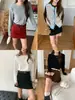 3ª Manhã Outono Nova Coleção: Camiseta Redonda Manga Longa Patchwork de Renda em Malha ZY4490