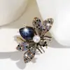 Broche de Lujo Retro de Alta Gama Europeo y Americano a la Moda con Diseño Completo de Vidrio de Pedrería en Forma de Insecto para Mujer, Accesorio Lindo y Hermoso