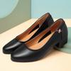 Zapatos Individuales de Cuero Suave con Suela Suave para Mujer, Zapatos Tipo "Mom" de Punta Redonda y Tacón Bajo, Zapatos de Trabajo Versátiles y Cómodos para Mujer