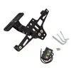 Soporte Plegable Telescópico Universal de Aleación de Aluminio CNC para Matrícula de Motocicleta con Luz y Soporte para Luz Trasera para Motocicletas Transfronterizas