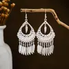 Selección PremiumAretes de Plata Imitación Étnica, Aretes de Estilo Étnico, Aretes Largos con Borlas de Atracción Turística