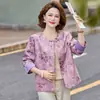 Colección Otoño 2026: Nuevo Cárdigan Jacquard Estilo Chino para Mujeres de Mediana Edad y Mayores, Estilo Mamá, con Estética Tradicional China, Cuello Redondo y Diseño Elegante