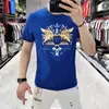Camiseta de Manga Corta con Cuello Redondo de Gama Alta para Hombre, Nuevo Lujo Accesible de Verano, Camiseta Básica de Media Manga para Hombre Joven, Moderna