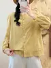 Outono 2026 Nova Roupa Feminina Estilo Japonês Doce Bordado Pesado Cardigã Manga Longa Camisa de Algodão Tamanho Grande Solta Transfronteiriço