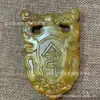 Atacado Objetos Antigos Velhos Escultura em Jade Xiuyu Esculpido Finamente Dragão Duplo Dragão de Jade Velho e Fênix Peça de Mão