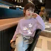 Camiseta de Manga Larga de Algodón Puro Nueva para Primavera y Otoño para Niñas Bebé Estampado de Dibujos Animados Holgada Versátil Estudiante de Primaria Top de Algodón Puro