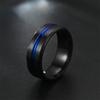 Moda europea y americana nuevo de alta gama elegante aristocrático negro ranurado habitación colorido hombres dominante anillo fabricantes en venta