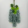 Flor de Glicina Morada Simulada Flor de Glicina Morada Densa Hojas de Árbol Falsas Planta de Enredadera de Plástico Decoración de Techo Enredadera de Árbol Plantas Verdes