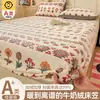 2026 Novo Lençol de Elástico de Pelúcia Peça Única Veludo Leite Veludo Coral Cobertura de Cama Totalmente Envolvente Roupa de Cama Protetor de Colchão