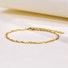 Joias de Aço Titânio Pulseira/Tornozeleira Ondulação de Água Ouro 18K Corrente Básica Feminina Peça para Usar Empilhada