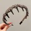 Diadema Ondulada Marrón para Mujer, Uso Diario, Antideslizante, con Dientes, para Lavarse la Cara, Accesorio para el Cabello