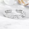 Anillo abierto con patrón de lámina de oro y plata cóncava y convexa irregular de plata esterlina S925 de joyería europea y americana con adornos de plata para mujer