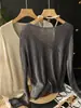 Hongmi Apparel/Cárdigan de punto fino con cuello en V holgado, textura calada, manga larga, top de protección solar para mujer, verano