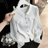 Comercio Exterior Otoño/Invierno 2026 Estilo Coreano Cardigan de Punto con Manga de Campana Suéter Abrigo de Cuello Redondo para Mujer Top de Manga Larga