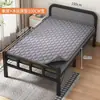 Cama individual plegable para uso doméstico, cama sencilla para dormitorio de adultos, cama de tablero duro para habitación de alquiler, cama de acompañante, cama extra, cama de hierro portátil