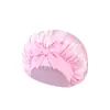 Gorro de satén personalizado transfronterizo para dormir, sombrero de invierno de una sola capa de ala ancha para mujer, sombrero de punto de color sólido de tela de satén para el posparto con parte superior redonda