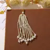 Estilo Chino Fleco de Borla Estilo Antiguo Vidrio con Cuentas Perla Colgante DIY Bolsa Llavero Accesorio de Joyería