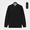 Suéter de Punto para Hombre Otoño Invierno Cuello Redondo Estilo Old Money Color Sólido Manga Larga Suéter de Lujo Ligero Tacto de Alta Gama Rayas Verticales Top Casual
