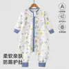 Saco de Dormir Infantil 100% Algodão Pijama de Peça Única Sem Costura para Meninos Colcha Antichute para Meninas Roupas de Engatinhar Roupa de Dormir para Bebês