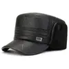 Chapéu de Inverno para Homem Velho Chapéu Masculino de Pai Quente com Plus Couro Camurça Chapéu de Velho Avô Chapéu de Velho Chapéu de Bico de Pato para Meia-Idade e Idosos