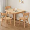 Conjunto de mesa e cadeiras de jantar em madeira maciça, estilo nórdico, mesa de jantar para apartamento pequeno, mesa de jantar quadrada em madeira natural, mesa quadrada de 80cm de largura, mesa Oito Imortais