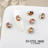 Unhas Artísticas Cor Maillard Chamativa com Pedras, Unhas Artísticas Acabadas Quadradas Ovais Grossas de Outono e Inverno, Acessórios para Unhas Bola de Diamante